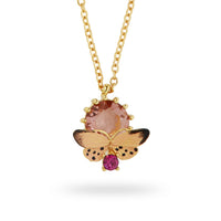Les Néréides Enamelled Butterfly and Cut Glass Stone Pendant Necklace