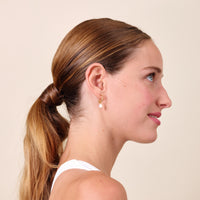 Les Néréides Asymmetrical Seashell and Mother of Pearl Post Earrings