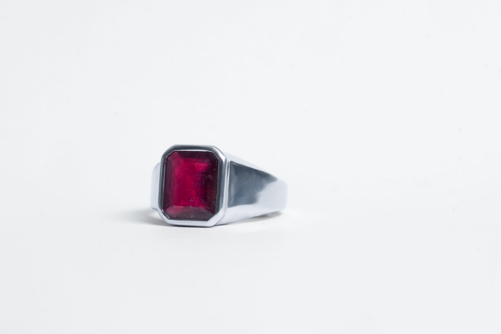 Silver Gemstone Signet Ring