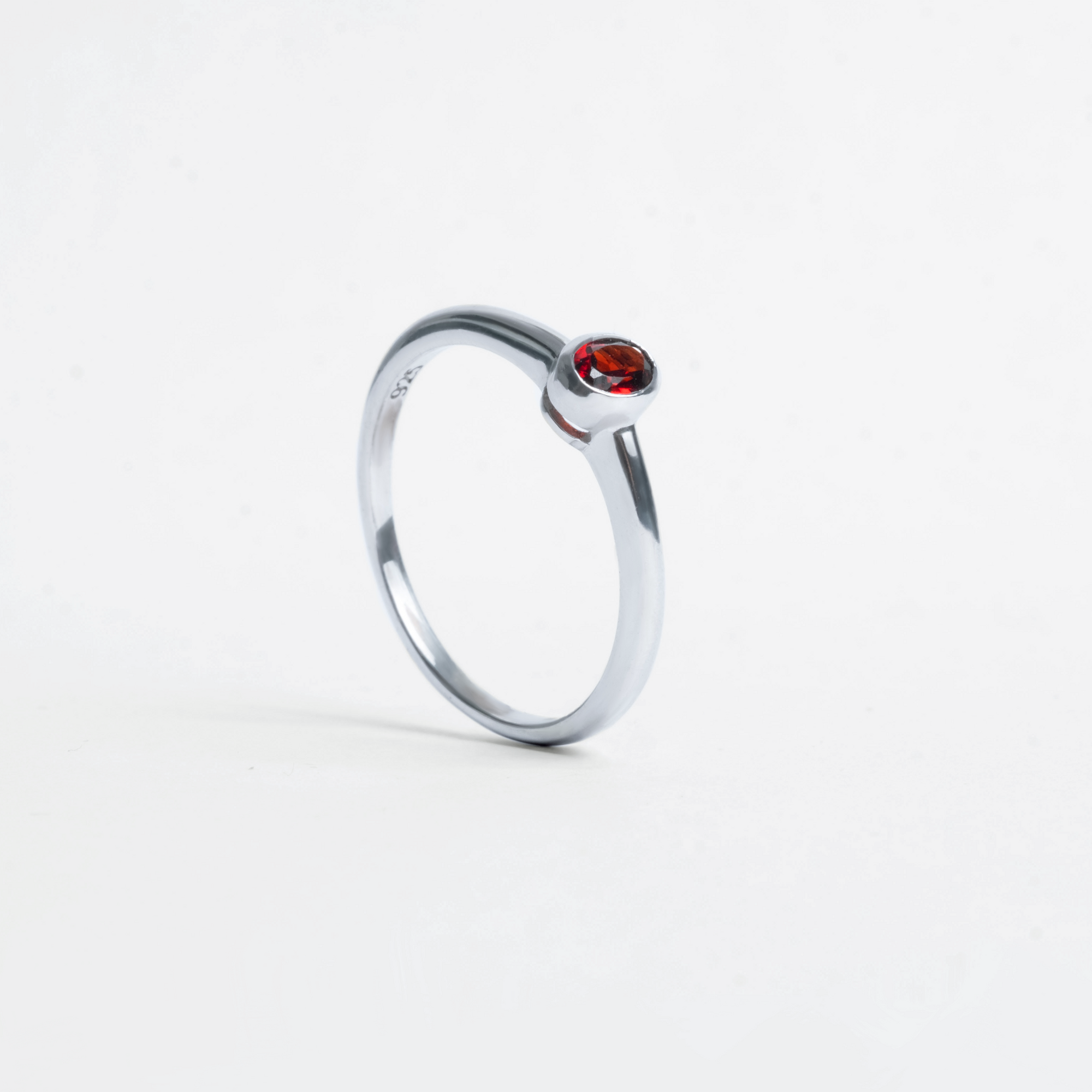 Mini Silver Bezelled Ring