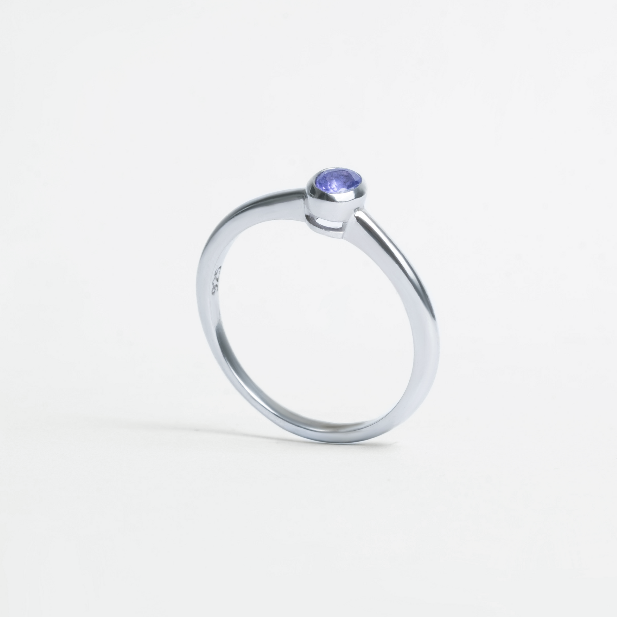 Mini Silver Bezelled Ring