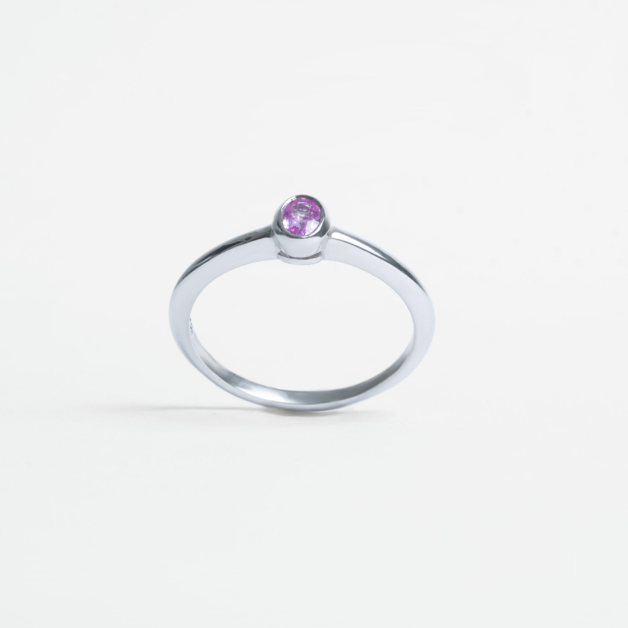 Mini Silver Bezelled Ring