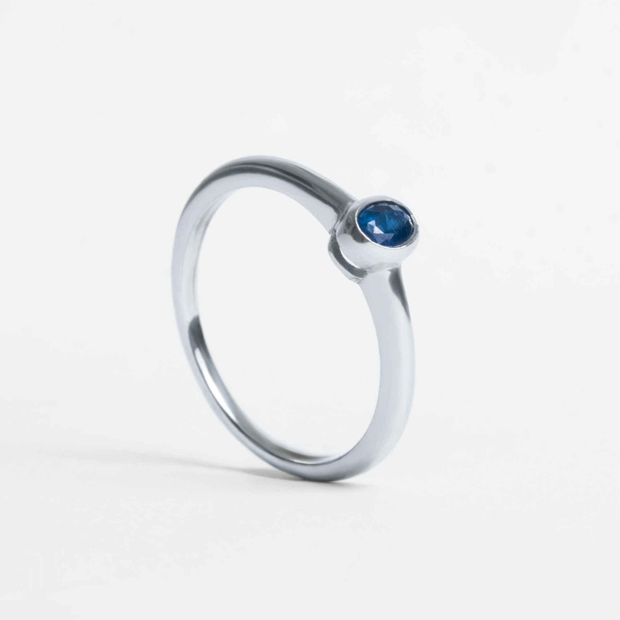 Mini Silver Bezelled Ring