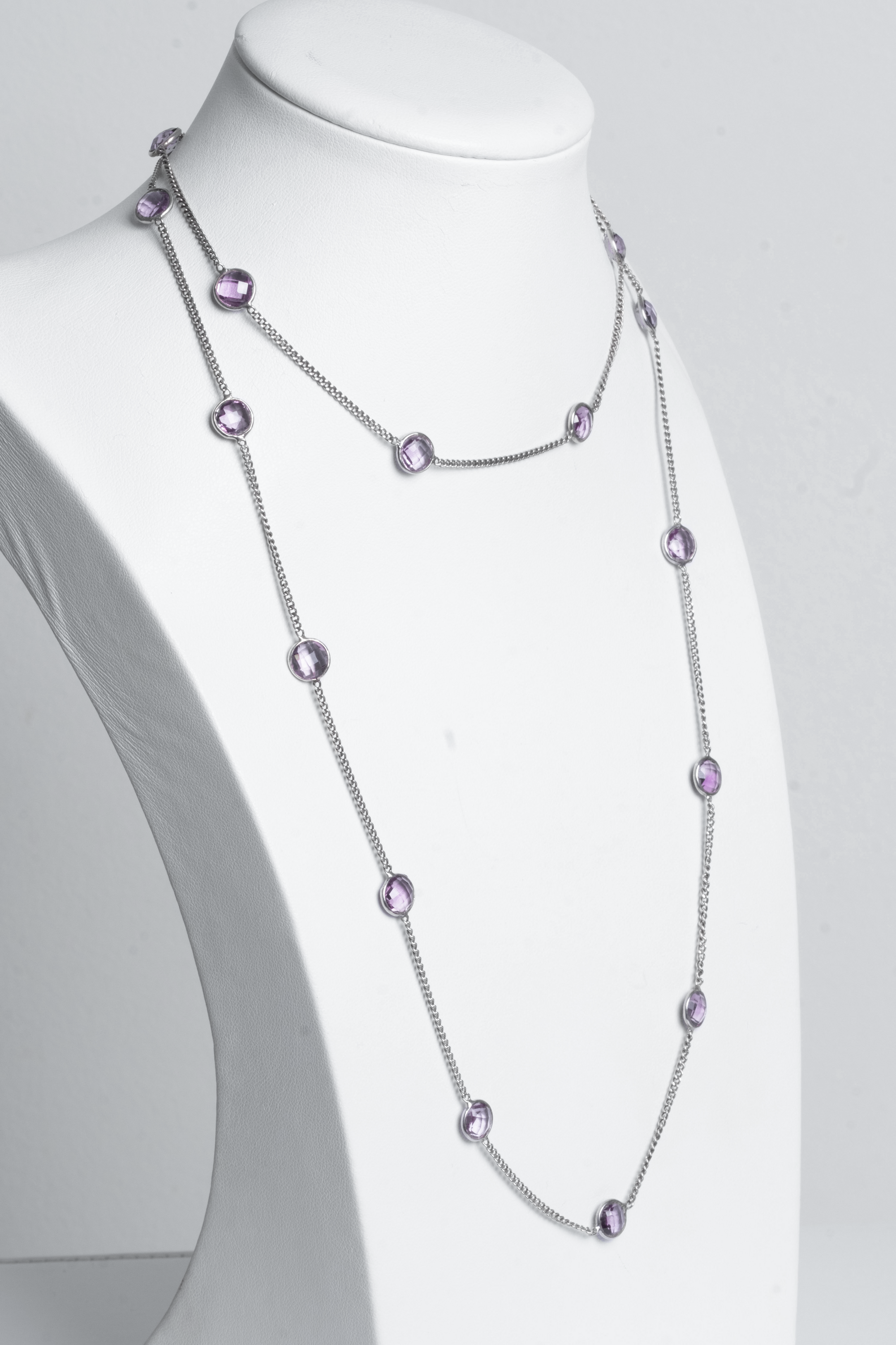 Semi Precious Gemstone Opera Length Necklace