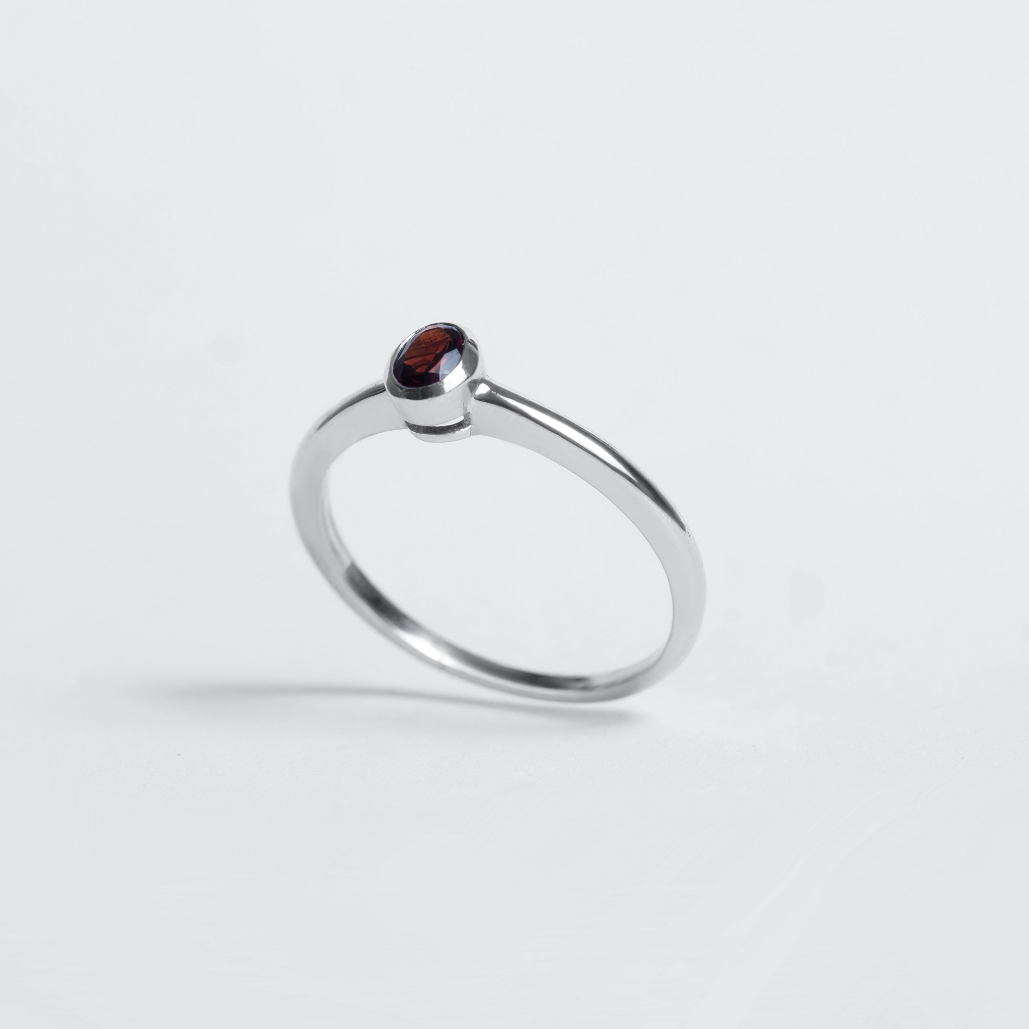 Mini Silver Bezelled Ring