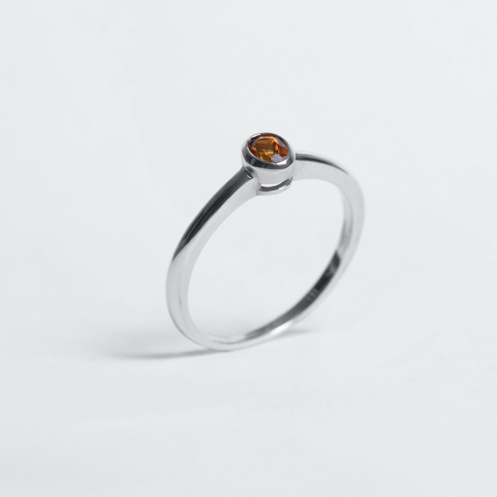 Mini Silver Bezelled Ring