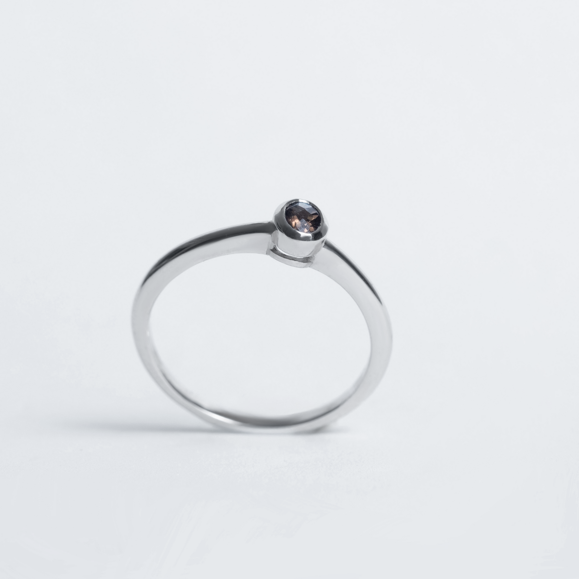 Mini Silver Bezelled Ring