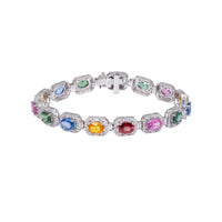 Maison de Joie  Multi Coloured Sapphire & Diamond Bracelet
