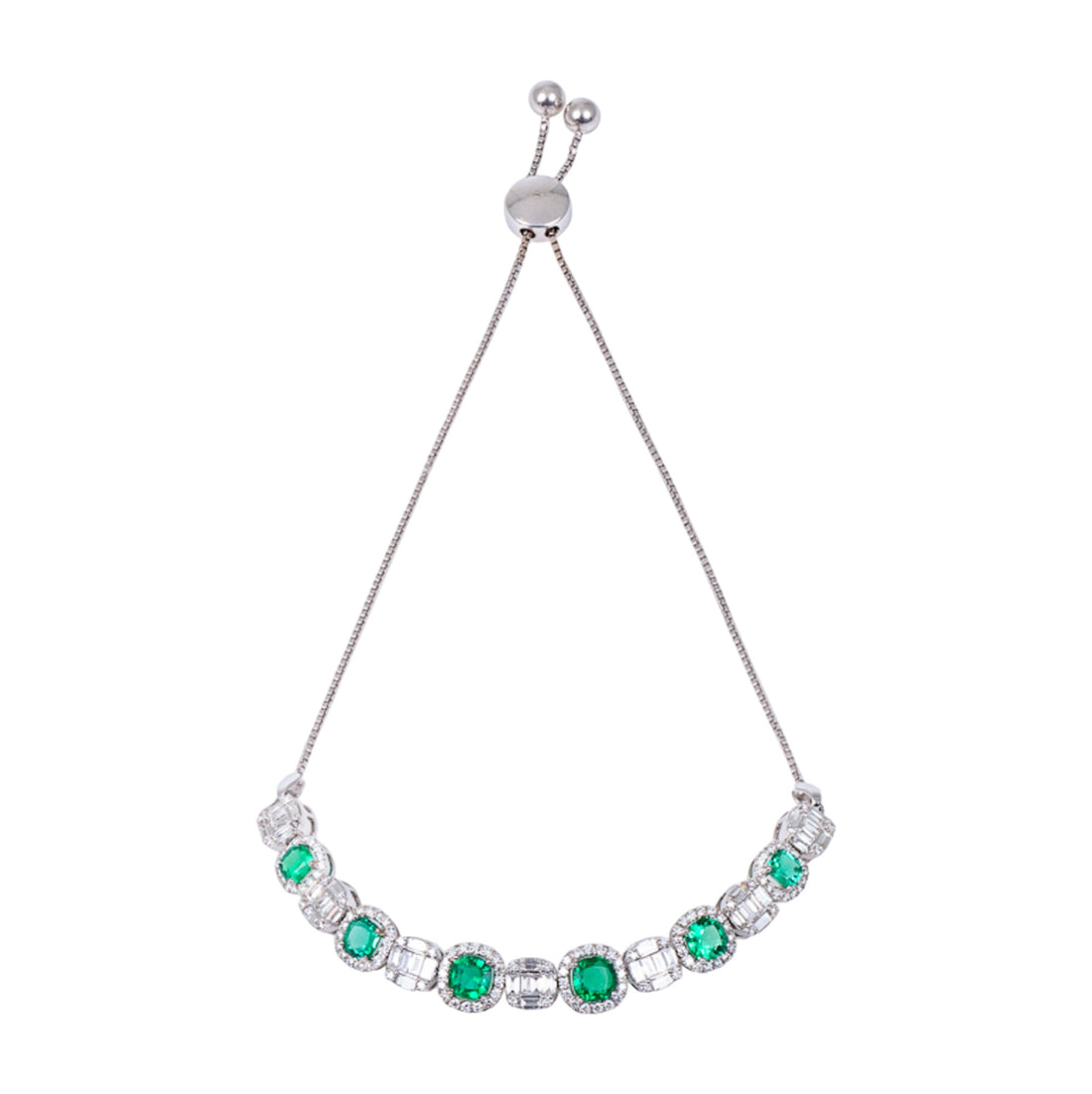 Maison de Joie 18kt White Gold Diamond & Emerald Bracelet