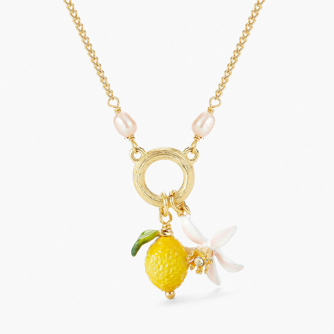 Les Néréides Lemon and Lemon Blossom Pendant Necklace