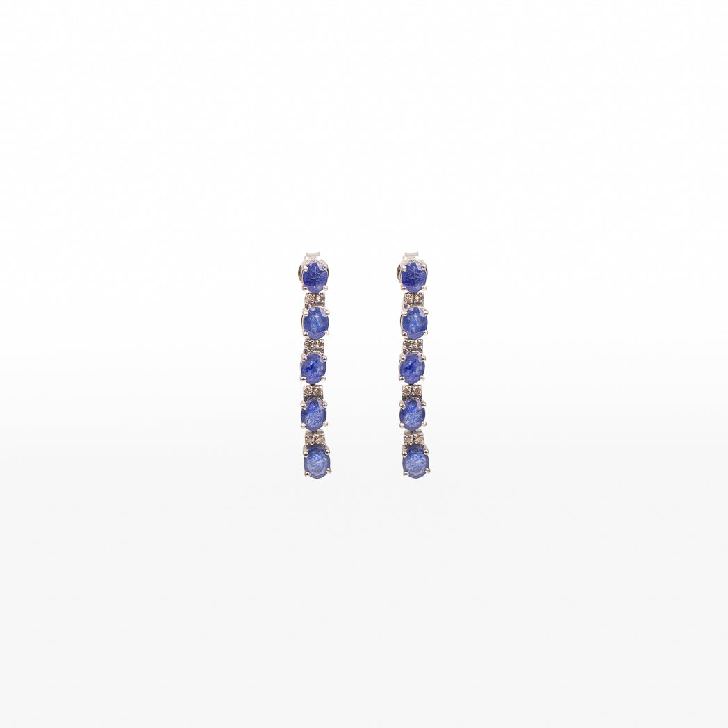 Multi Oval Gemstone Drop Earrings