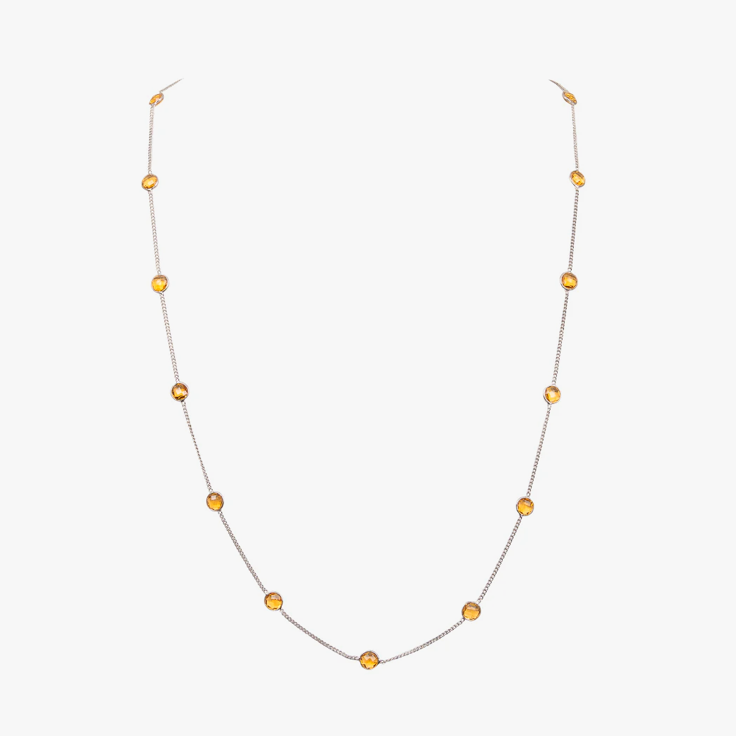 Semi Precious Gemstone Opera Length Necklace