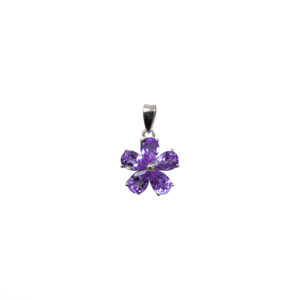Gemstone Flower Pendant