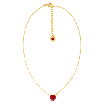 Les Néréides Garnet Red Diamantine Heart Pendant Necklace