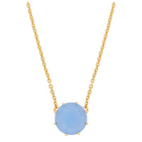 Les Néréides Sky Blue Diamantine Round Pendant Necklace