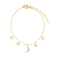 Les Néréides Stars and Moon Fine Charm Bracelet