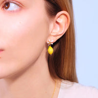 Les Néréides Lemon and White Flower Post Earrings