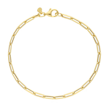 14kt Yellow Gold Medium Paper Clip Bracelet