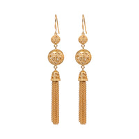 Bali Collection Songket 24kt Gold Plated Drop Chain Earrings