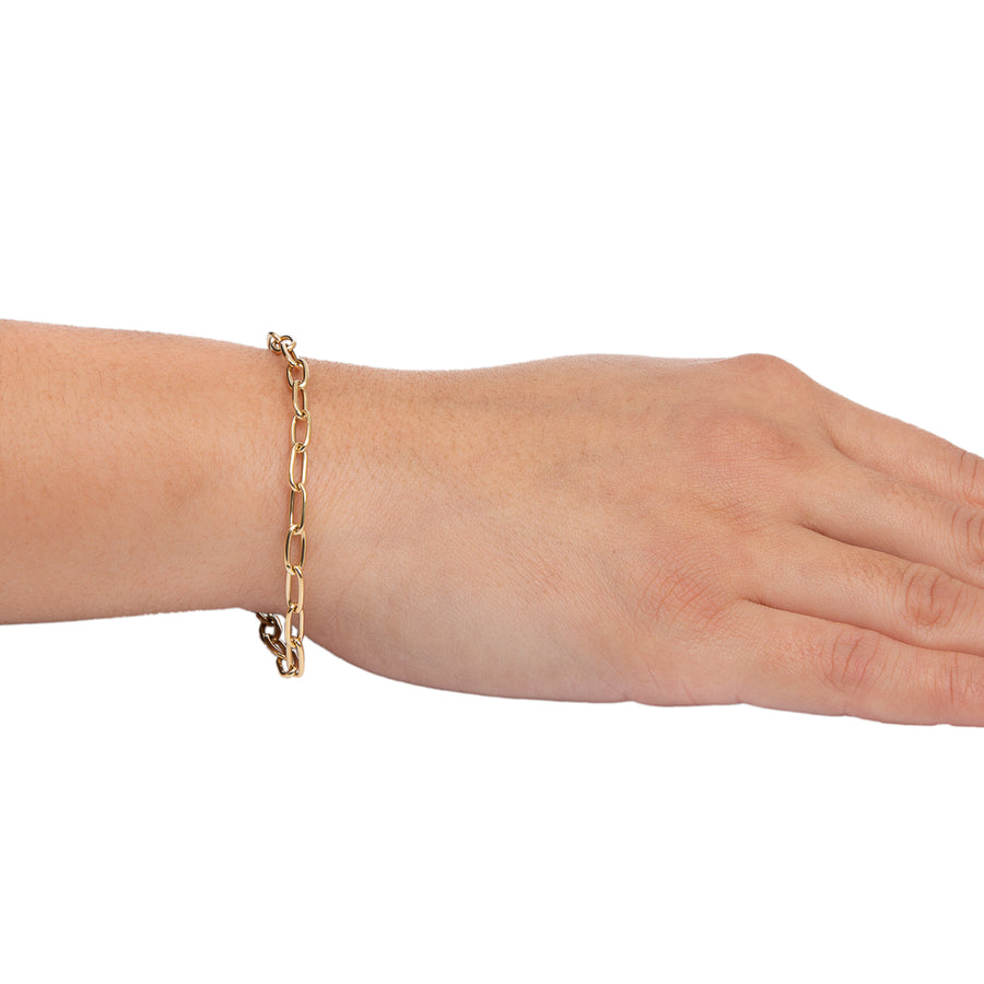 18kt Yellow Gold Small Paper Clip Bracelet