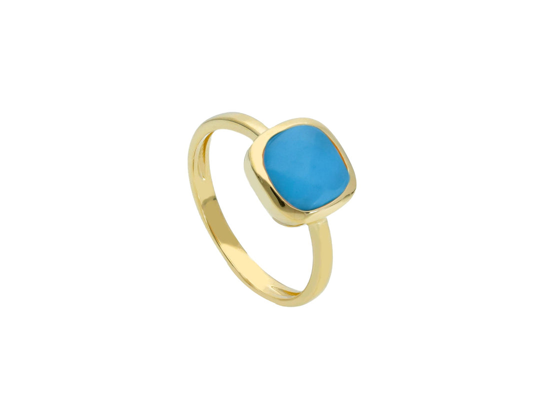 18KT Yellow Gold & Turquoise Ring