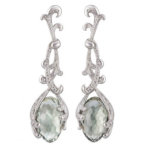 Carrera y Carrera Origen Earrings with Prasiolite & Diamonds