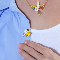 Les Néréides Flower and Butterfly Brooch