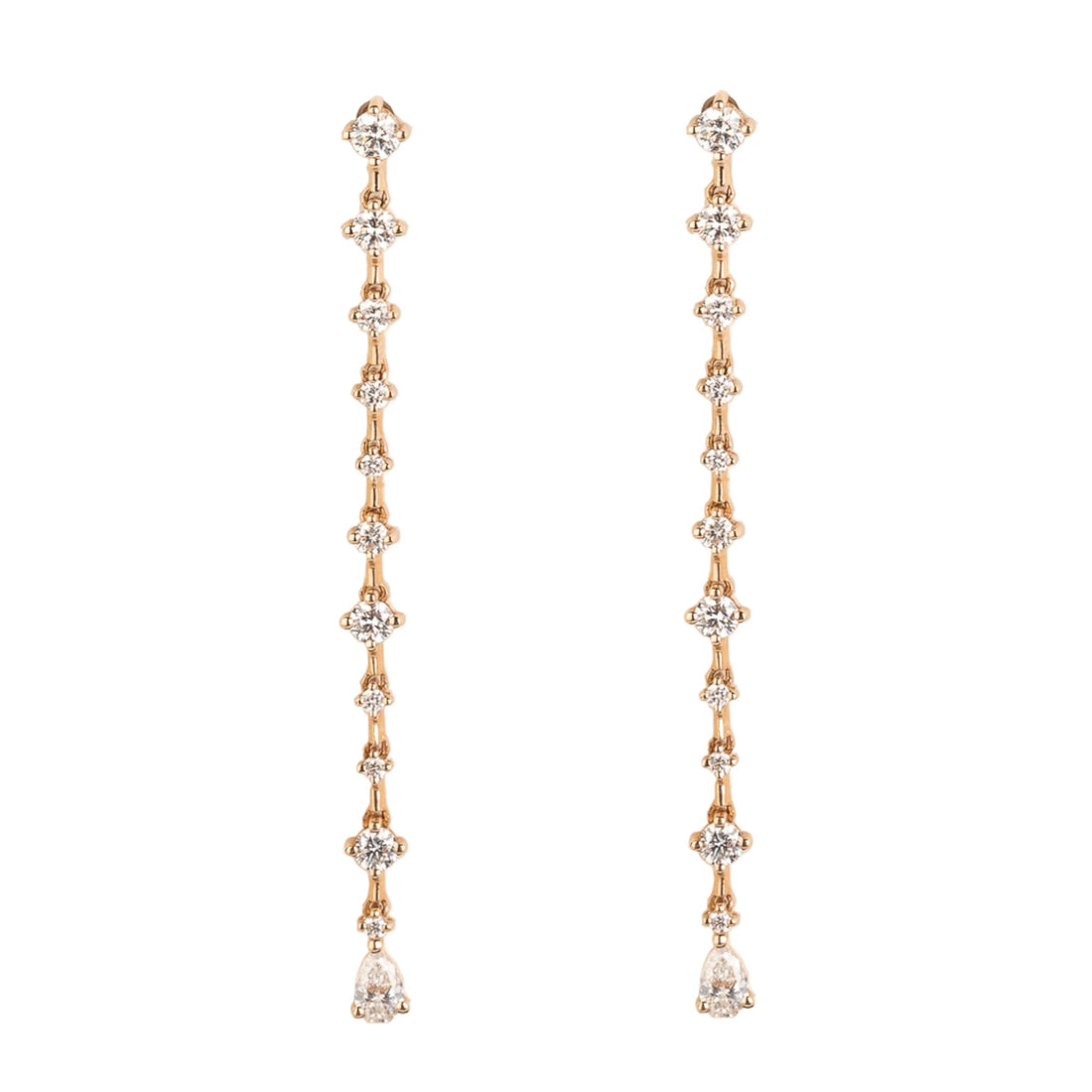 14KT Rose Gold & Diamond Drop Earrings