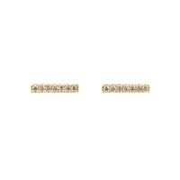 14KT Yellow Gold & Diamond Bar Earrings