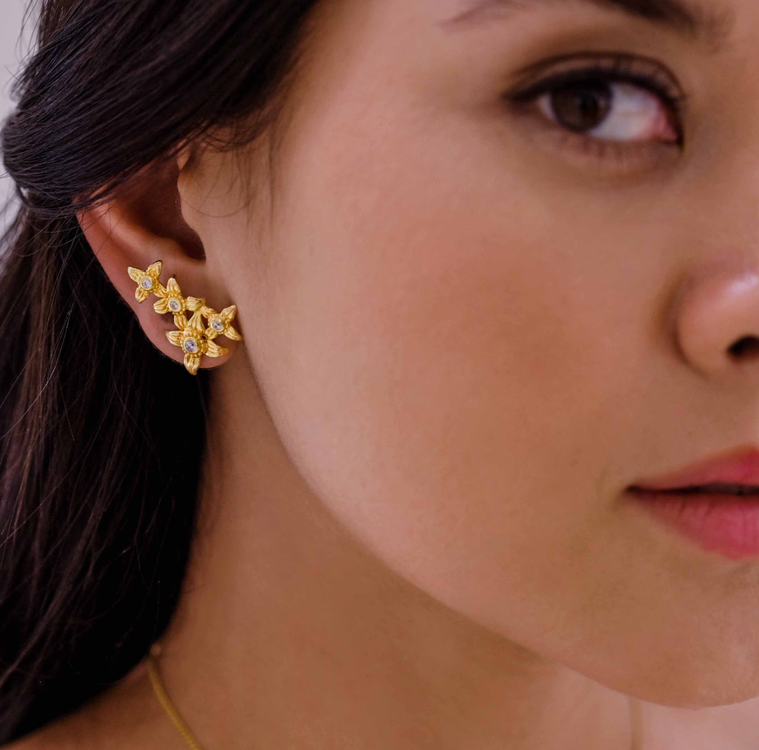 Bali Collection Asoka 18kt Gold Plated Petal Earrings