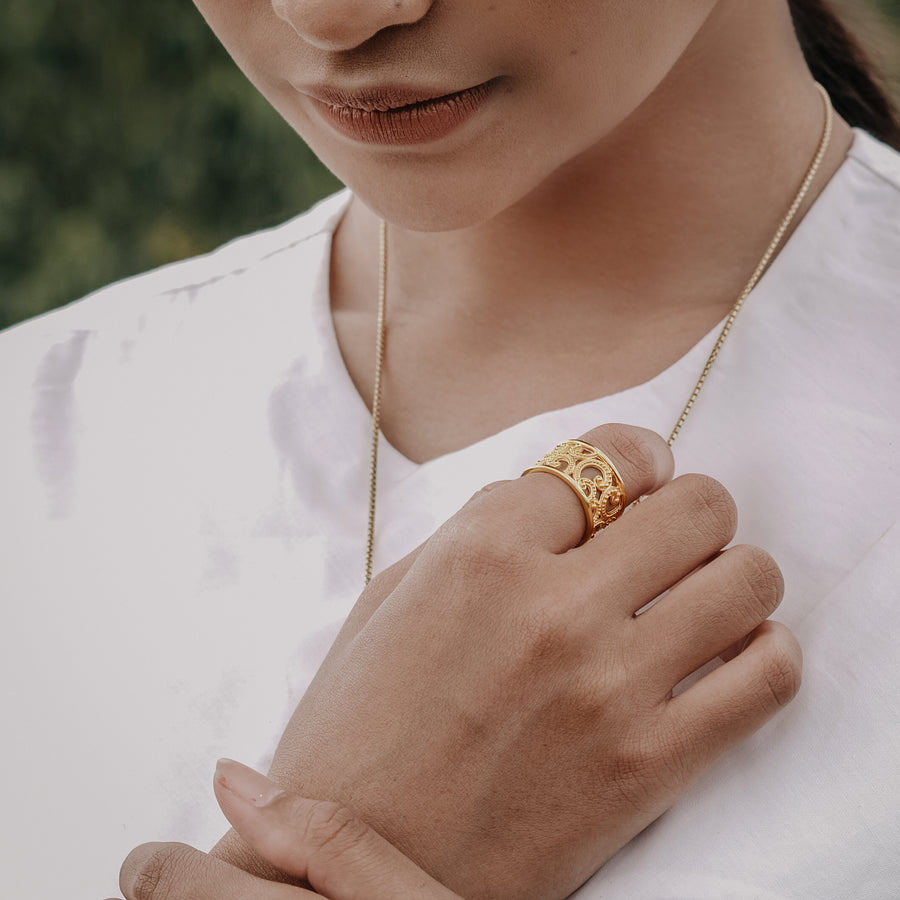 Bali Collection Ombak Segara 22kt Gold Plated Ring